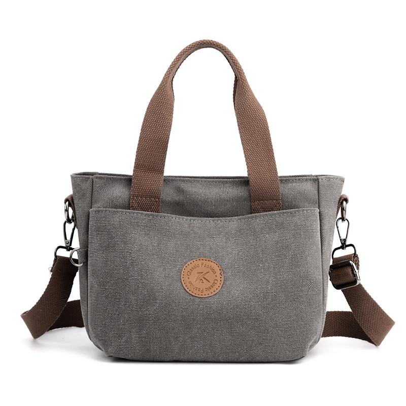 Borsa a Tote in Tela da Donna con Chiusura a Zip e Tasche Interne per l'Uso Quotidiano