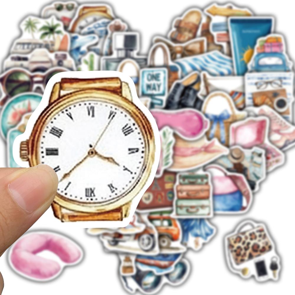 50PCS Camping Collage Stickers Decorative Laptop Case Skateboard Phone Waterproof Living Room Skateboard Art Coffee Sticker