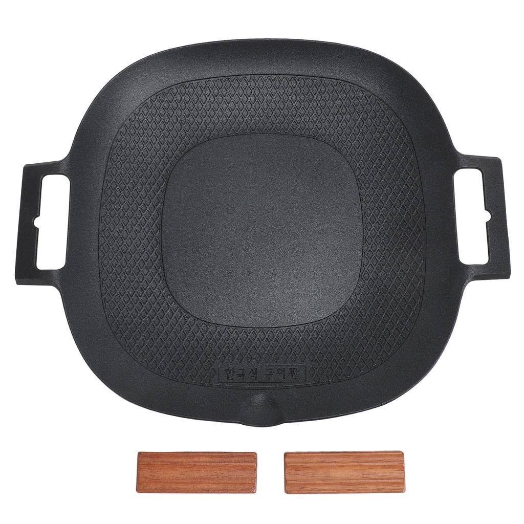Barbecue Grill Pan Nonstick Coating Fast Heating Barbecue Stovetop Plate Grilling Skillet Pan for
