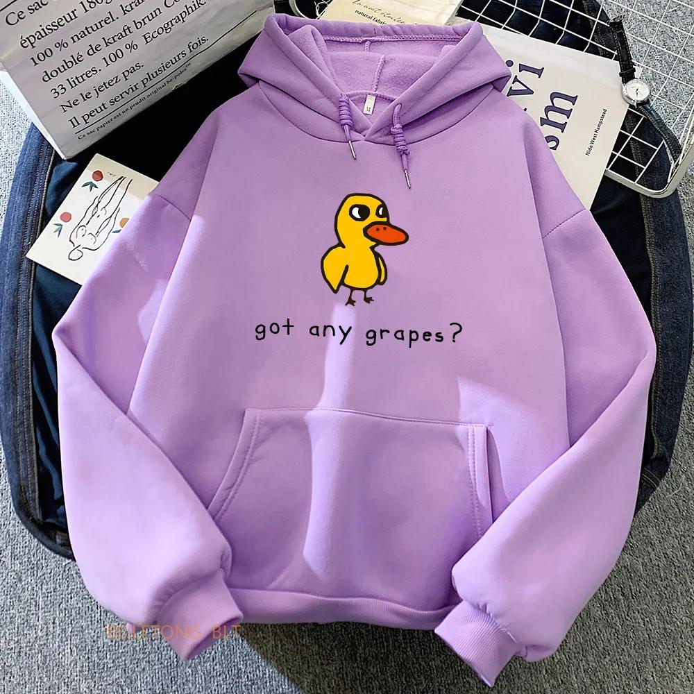 The Duck Song Got Any Grapes Hoodies Kawaii Cartoon Women/Men Sweatshirts Winter Soft Comfortable Hooded Clothing Streetwear