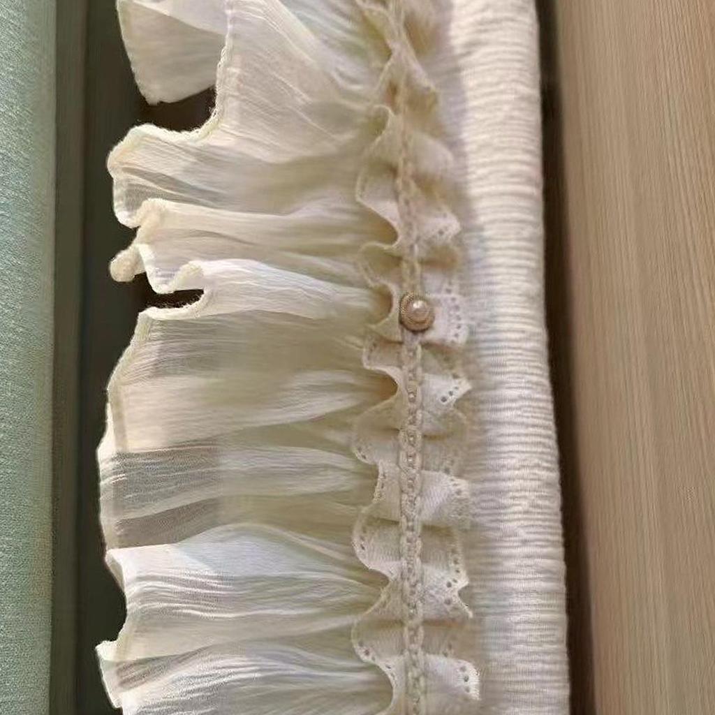 Chuyang Vintage French Romantic Cream Sheer Lace Curtain