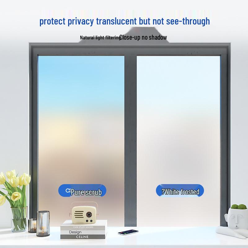 Frosted Privacy Window Film: Light-Blocking, Sun-Protection, Venetian Blind Design