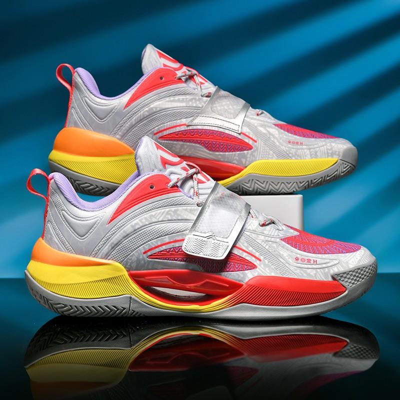 Glow-in-the-Dark Basketball Shoes Men Low-Cut Rubber Sole TPU Outsole Outdoor Court Play