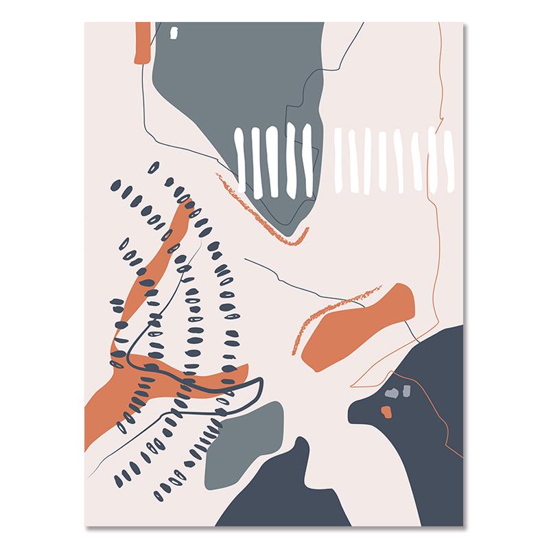 Abstract Vintage Poster Sun and Moon Canvas Painting Rainbows Modern Art Print Geometric Line Wall Picture for Living Room Decor