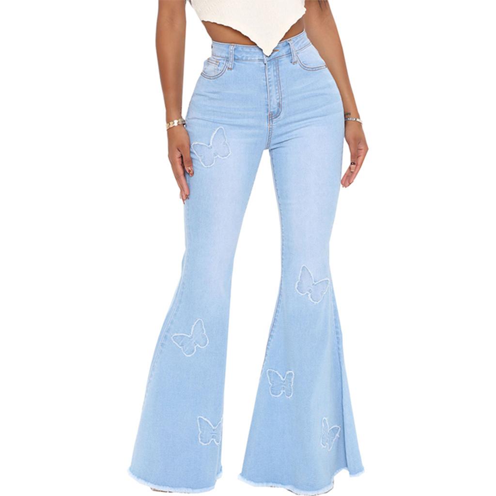 Women's High Waist Washed Women's Jeans Fashionable Versatile Straight Leg Pants