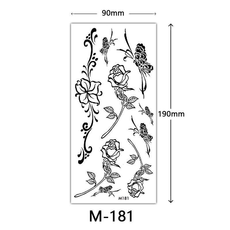 Wasserdichtes dreidimensionales Farbdruck-Tattoo-Sticker, Schmetterling Blume Tier Tattoo