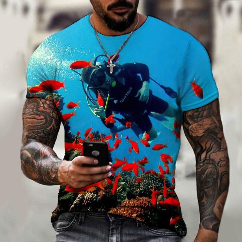 

Летняя мужская модная футболка Модная футболка с 3D-принтом с геометрическим узором в стиле Харадзюку Повседневный удобный топ с коротким рукавом 6XL