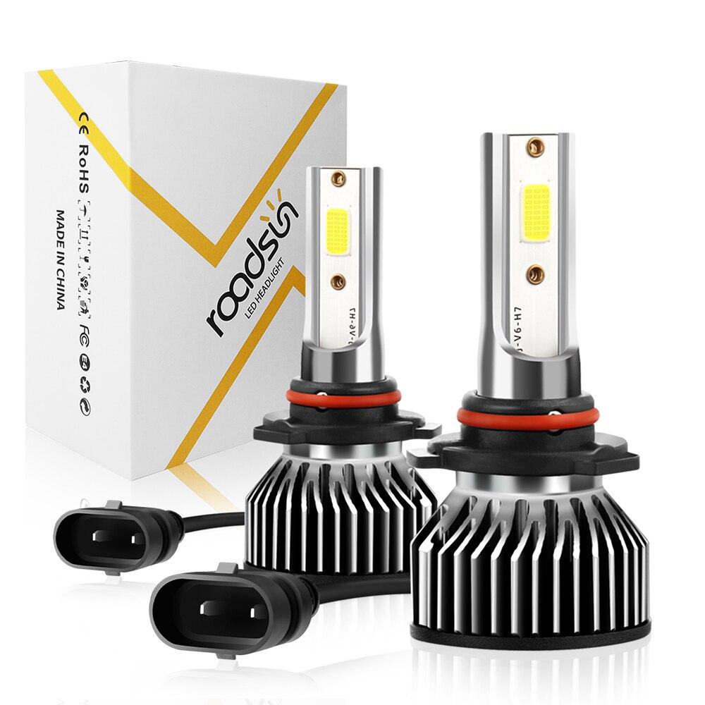 Roadsun Mini Size H4 H11 H7 LED Car Headlight Bulb 12000LM 6000K H1 H13 9005 HB3 9006 HB4 Headlamp Conversion Kits No Dark Spots