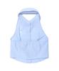 YOUHEE Check Halter Neck Shirts Light Blue