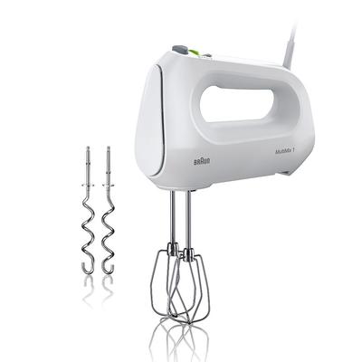 Braun Multi Mix 1 Handmixer HM1011, hohe Geschwindigkeit, 4 Geschwindigkeiten, einfaches Zubereiten deutscher frischer Süßigkeiten, weiß, leicht, kompakt, leise, 150 W