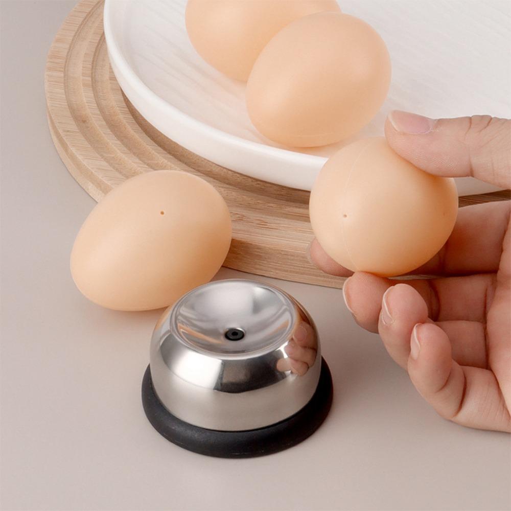 3pcs Stainless Steel Rebound Needle Boiled Egg Piercer Plastic Anti-slip Base Spring Design Egg Perforator Safe
