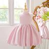New Children's Formal Dress: Halter Puffy Skirt with Bow, Backless Princess Design for Festivals & Performances