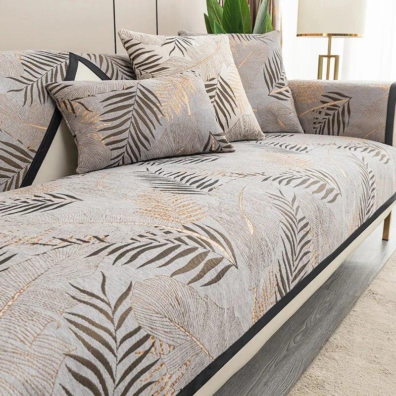 

Чехол для дивана из синели в американском стиле, наволочка, противоскользящий удобный коврик для дивана, универсальный чехол для дивана с узором в виде листьев ивы, подушка, полотенце 70x70cm 1pcs