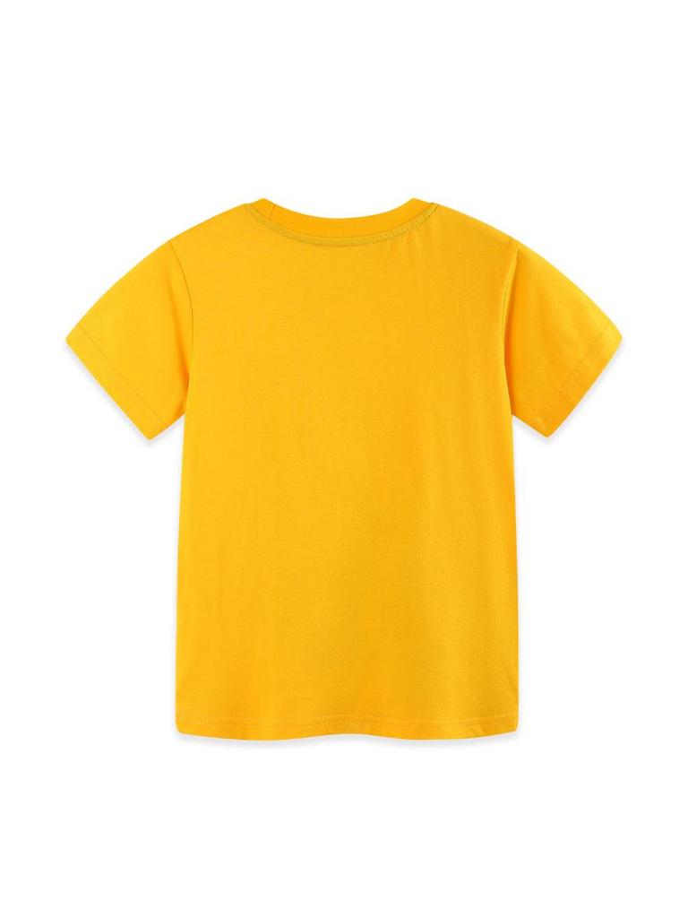 Children's European Style Cartoon Print Summer T-Shirt - Round Neck, Short Sleeve for Boys and Toddlers
