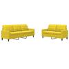 VidaXL Ensemble de canapés 2 pcs avec coussins Jaune Velours, canapé, siège de canapé, canapé relax, canapé confort, chaise 3278397