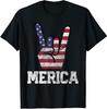 Merica Rock Sign 4th of July Vintage USA Flag Gift Unisex T-Shirt