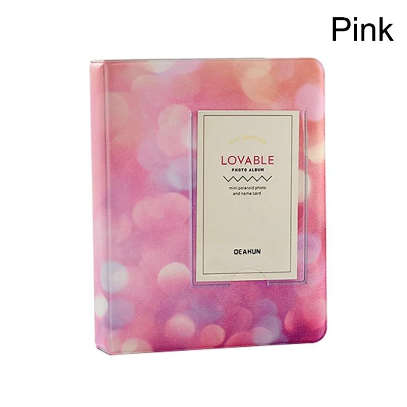 

1 шт. Фотоальбом 64 кармана 3 дюйма для хранения визиток, держатель для фотокарточек Pink