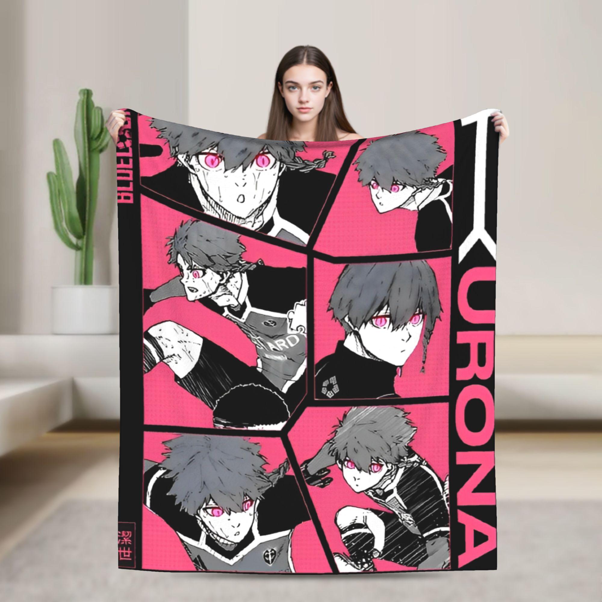 

Isagi Yoichi Blue Lock Blanket Multiple Sizes Soft Fuzzy Plush Manga Throw Blankets for Sofa Couch and Bed 30x40in