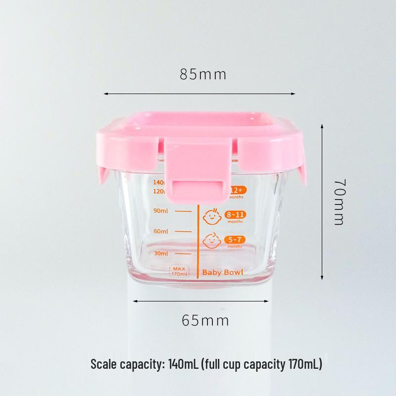 Sealed Glass Baby Food Container: Steamable, Microwaveable Portioning Bowl for Fresh-Keeping & Sampling