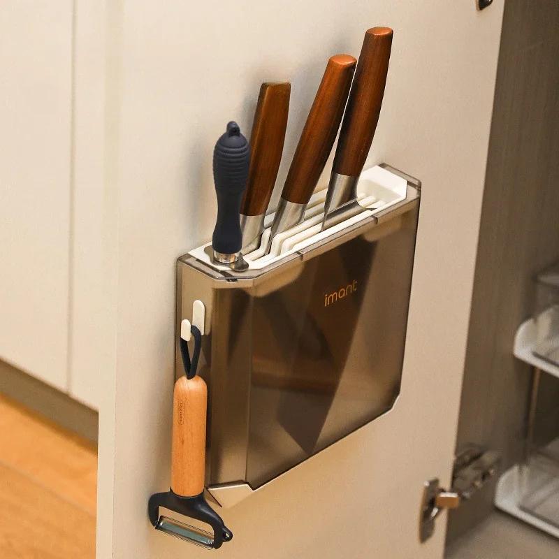 Wall Mounted Knife Holder Kitchen Accessories Knife Holder Storage Organization Kitchen Knives Set Support Tool Knife Stand