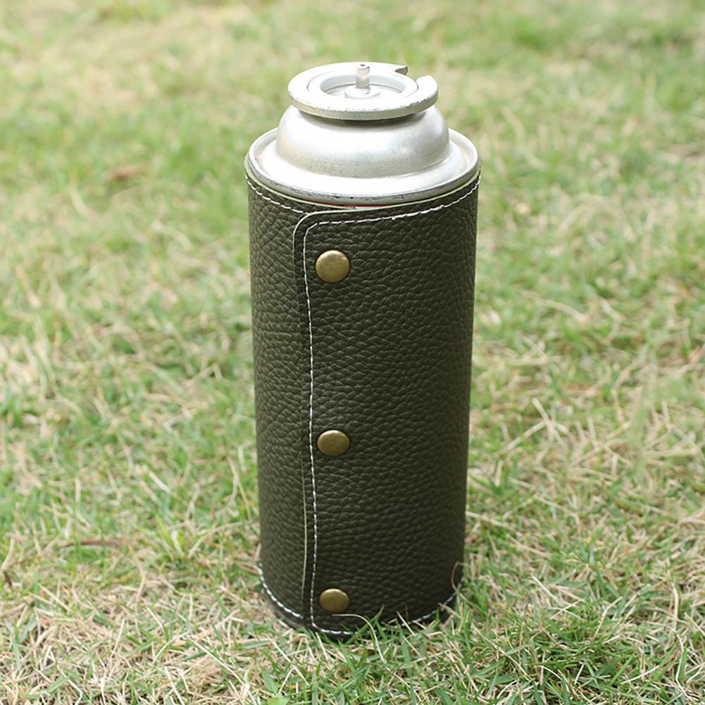 Leather Fuel Canister Sleeve Portable Gas Bottle Cover Propane Tank Holder Bag