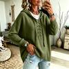 Women's Hooded Sweater with Long Sleeve Loose Fit Color