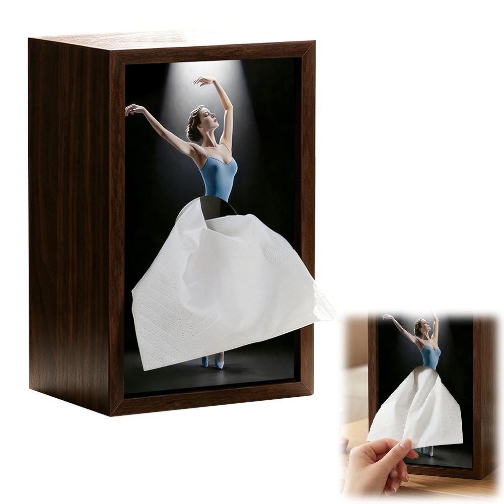 Ballet Girl Tissue Box Multifunctional Pull-Out Tissue Box For Desktop Dining Table Bedside Cabinet