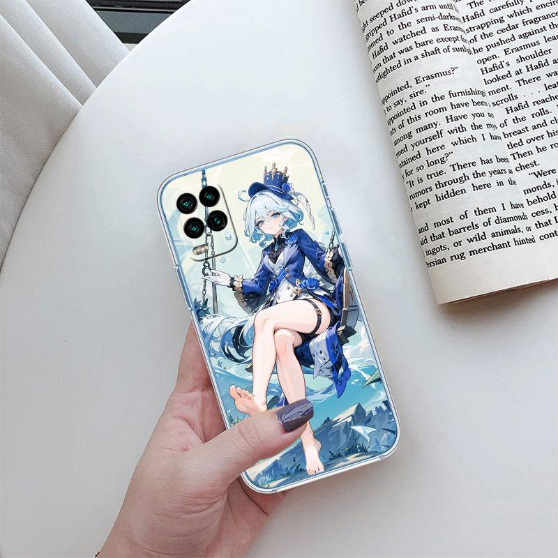 Genshin Impact Furina Transparent Phone Case for Motorola Moto G7 G8 G9 G84 G85 G73 G24 G15 Z2 Play Power Plus