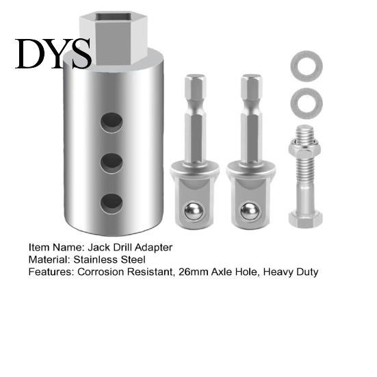 Brake Lever Jack Adapter Drill 1/2 to 1 Stainless Steel Trailer Attachment 26mm Axle Hole Heavy Duty Mount