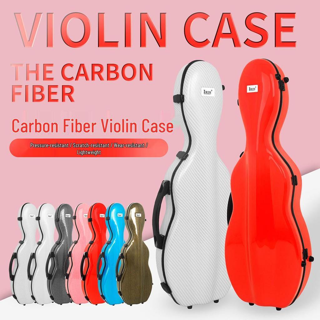 IRIN Lightweight Pressure-Resistant Fiberglass Carbon Fiber Violin Case with Thermometer