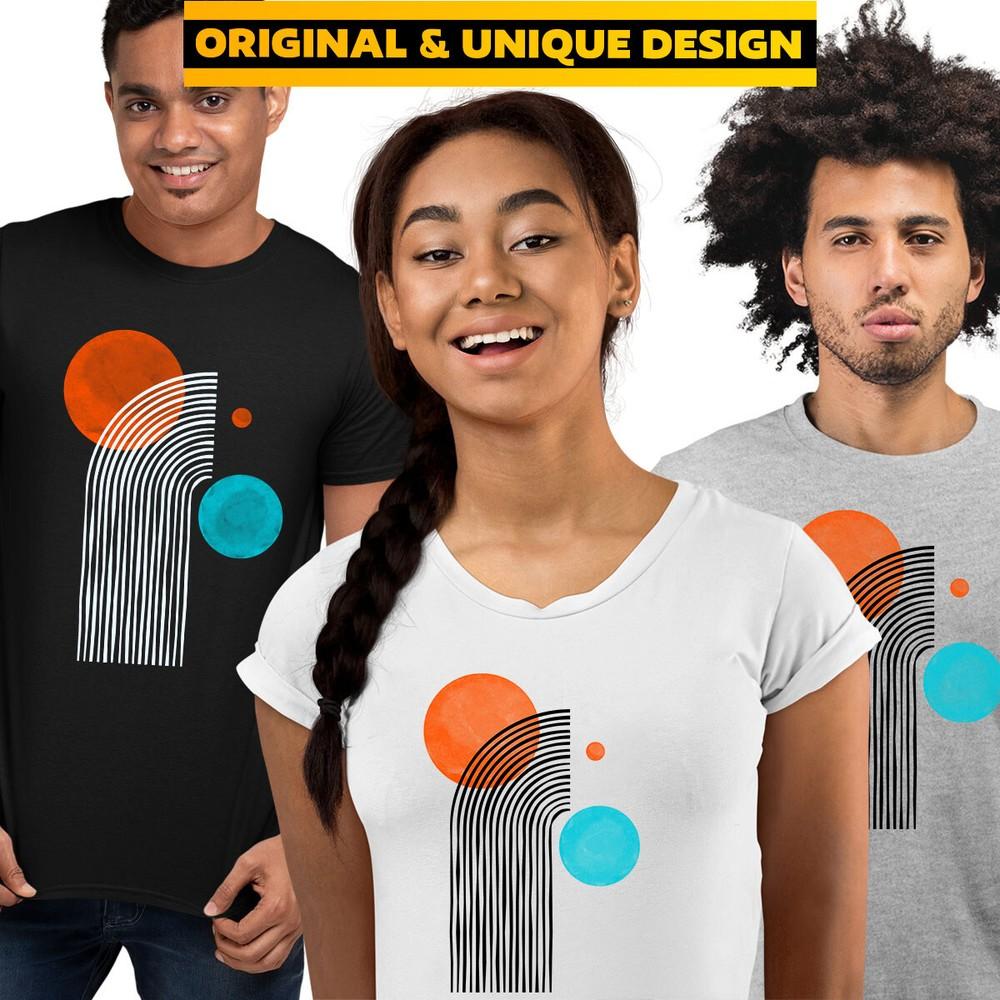Pop Art Line Drawing TShirt Shapes Abstract Design Short Sleeve Funny Male Kids L