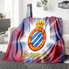 Couverture en Flanelle du Stade Espanyol, Polyester Doux, Design Moderne, Toutes Saisons pour le Camping, les Voyages, Cadeaux pour les fêtes ou les anniversaires