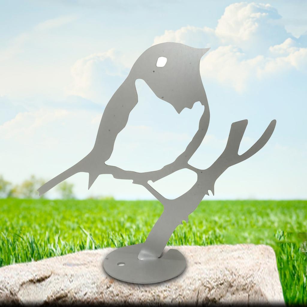 2 Stück Vogelförmige Kunst-Silhouette-Dekoration, Metall-Silhouette-Kunst, Hofdekoration
