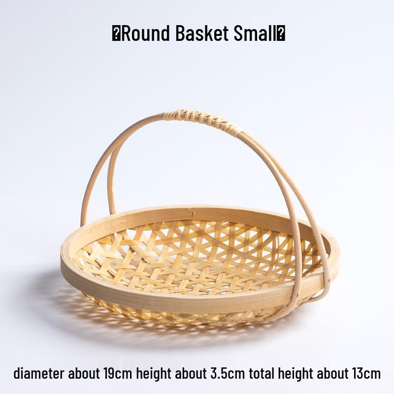 Kreativer Bambus-Webkorb: Kleines Tablett mit Griff für Tee, Snacks oder Gebäck