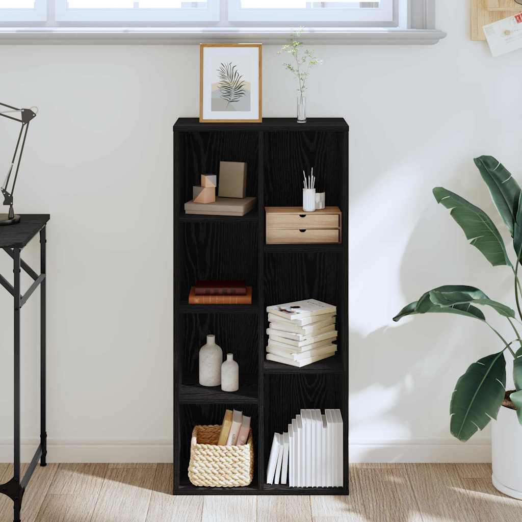 Bookshelf Black Oak Look 50 x 25 x 102 cm