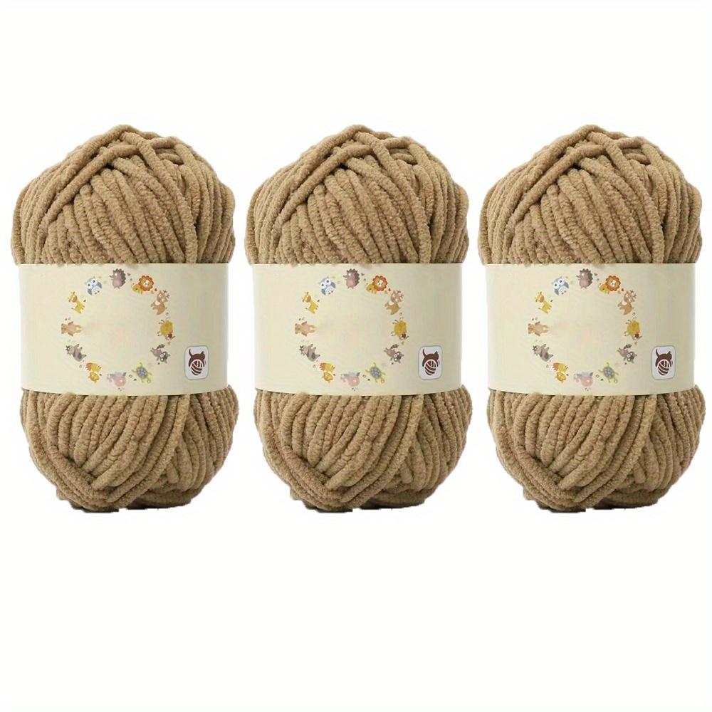 3pcs Soft & Chunky Bulky Yarn for Hand Knitting Crocheting and Crafting  Perfect for Making Mats Pillows and Blankets Skin-Friendly and Easy To Work