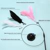 Interactive Cat Feather Wand Toy Suction Cup Hands-Free Cat Teaser Toy With Replaceable Feathers For Kitten Play