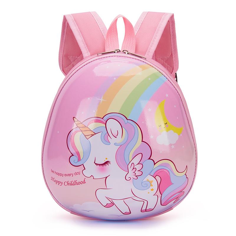 Frühlings-Kinderbüchertaschen für Jungen und Mädchen im Alter von 3–6 Jahren, Baby, Junior, Kindergarten, Schultasche, süße Cartoon-Prinzessin, leichter Eierschalen-Rucksack aus PVC
