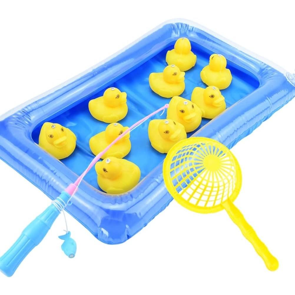 Giocattolo da pesca Bra 26x20x6 Bambini Piscina Anatra Giocattolo da pesca Giochi Giocattolo magnetico galleggiante Gioco gonfiabile da bagno per laghetto Giocattolo educativo per ragazzi
