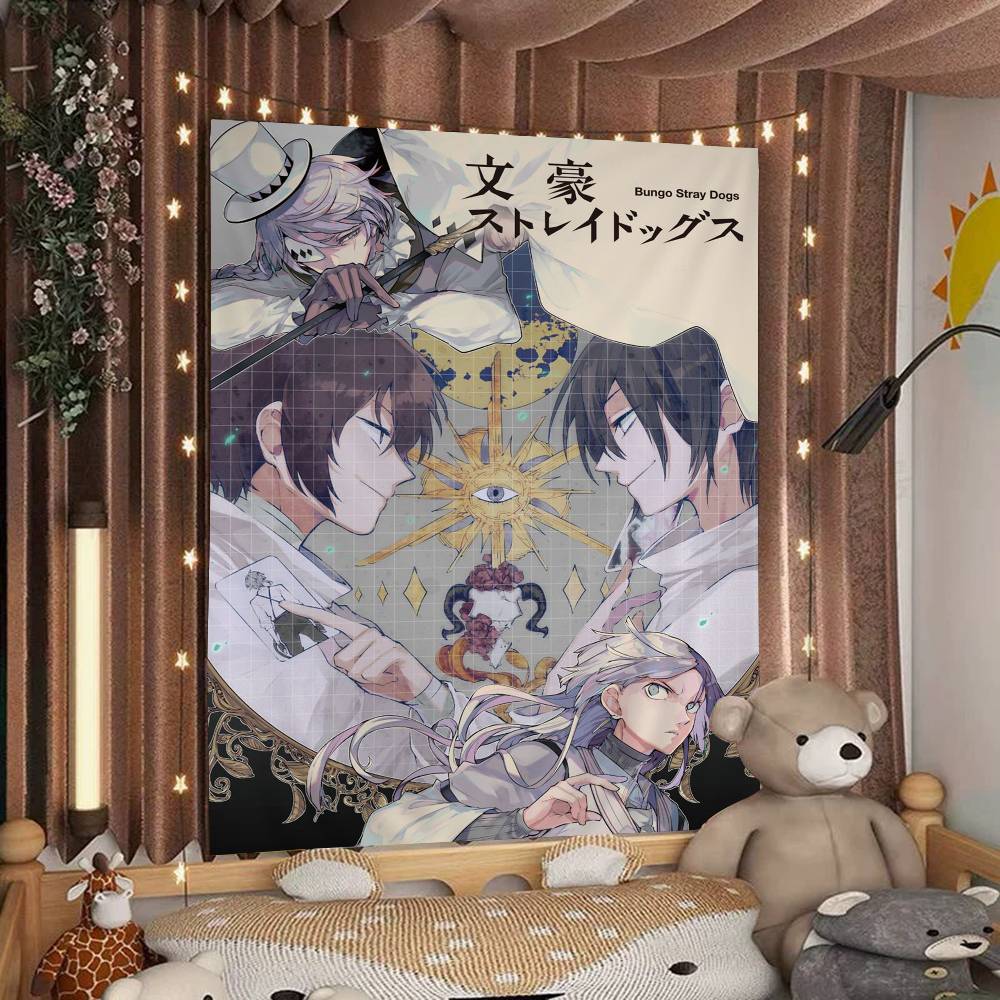 Anime Bungo Stray Dogs Cartoon Tapestry Home Decoration Hippie Bohemian Decoration Divination Home Decor