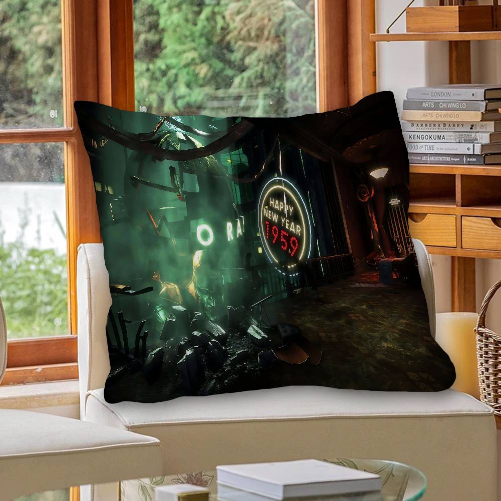 Retro B-Bioshock R-Rapture Game Office Cushion Pillowcase Car Cushion Cover45X45CM Lumbar Pillowcase Sofa Pillowcover