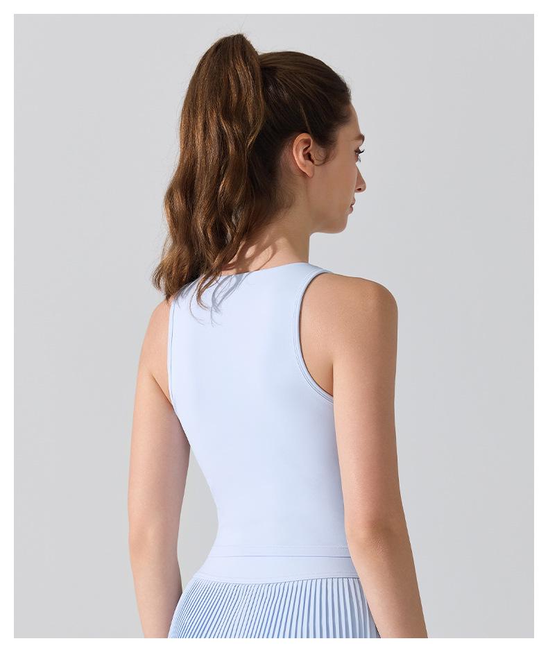 Women's Sexy Breathable Yoga Tank Top with Chest Pad and Wide Straps