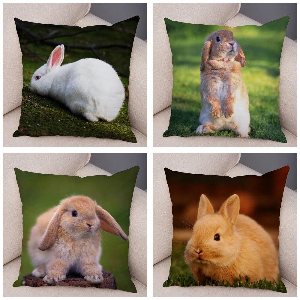 Sofa Car Home Decor Cute Rabbit Cushion Cover Bedroom Living Room Pillowcase Pet Animal Pillowcase