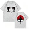 2026 Summer Naruto Uchiha Itachi Vintage Oversized Anime Streetwear Double Sided Print Women And Men T-shirt