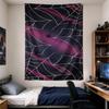 Vertical Tapestry White Spider Webs with Black Spiders On Purple Haze Gothic Halloween Pattern for Adult Spooky Decor