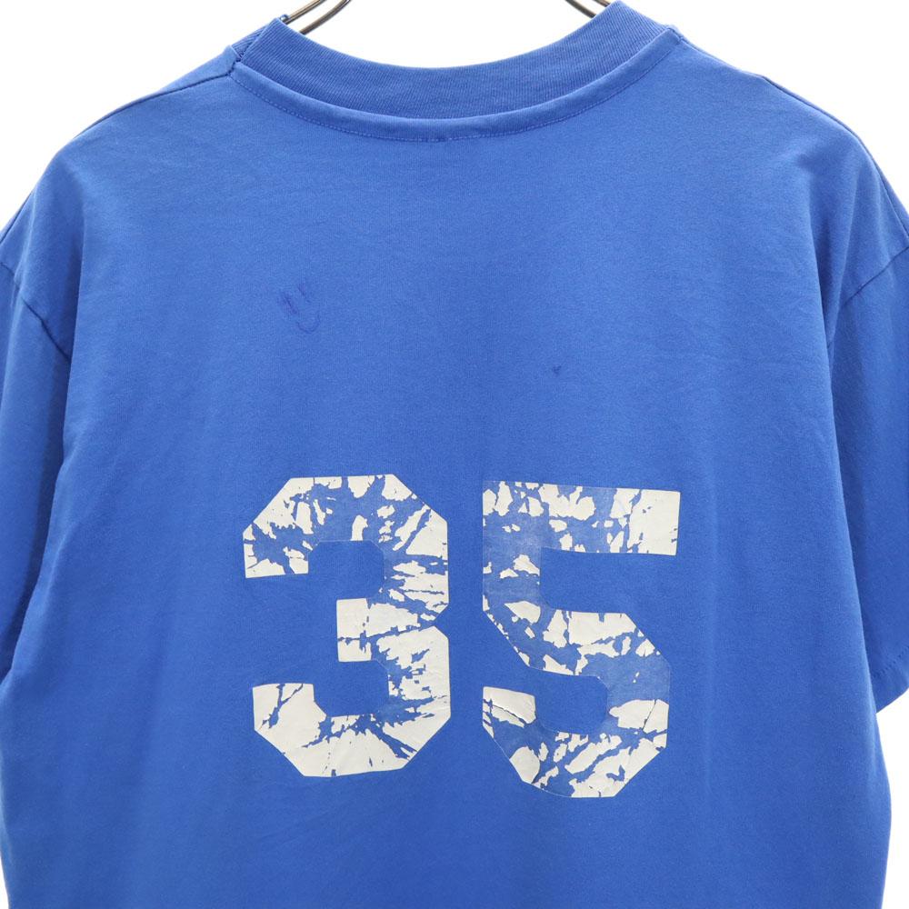 HANES 90s Print Short Sleeve Single Stitch T-shirt L Blue Old Vintage Men's Used