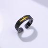 Retro Golden Cross Adjustable Open Ring For Men Silver-plated Copper Punk Edgy Niche Jewelry Christian Accessories Unisex Gift