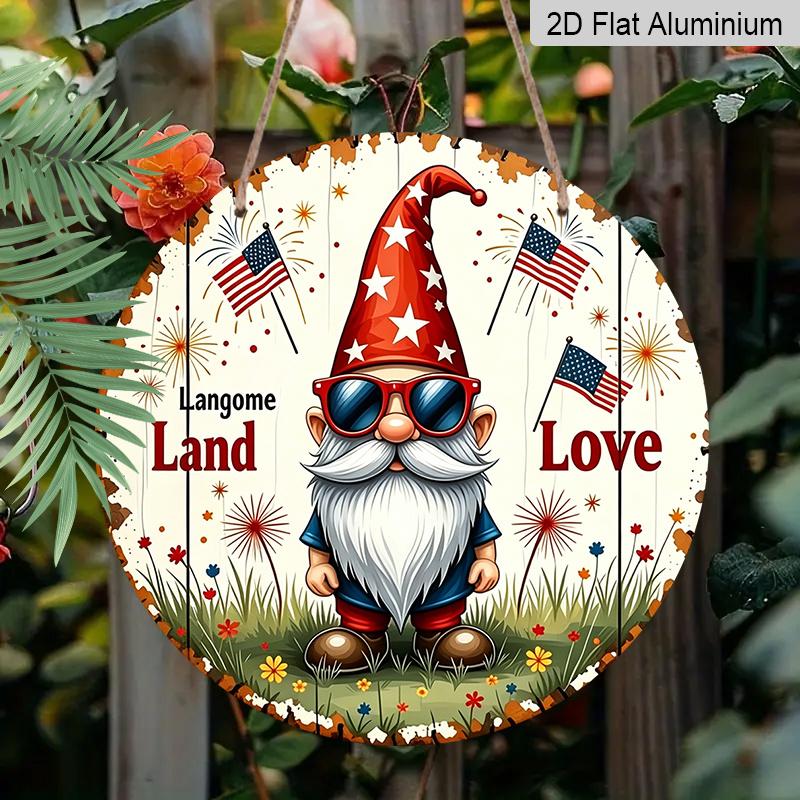2D Flat Aluminum Wall Hanging in The Style of The 250th Anniversary of The Founding of The United States, Available in Various Sizes. Vintage Country 20*20cm
