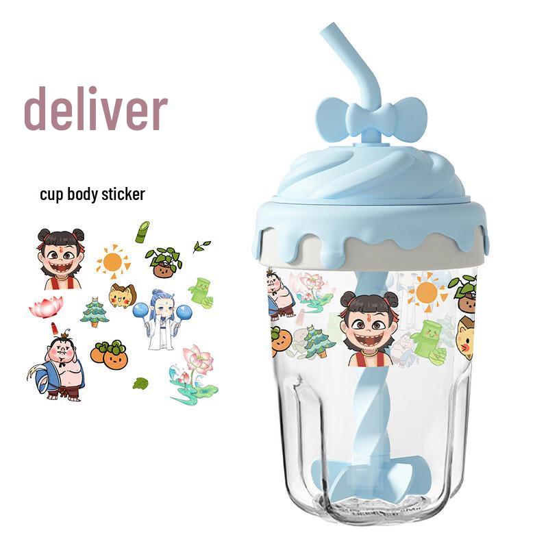 Shangqi Portable Glass Straw Sippy Cup