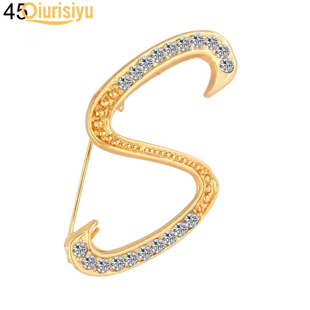 

1 шт. брошь со стразами и английскими буквами алфавита AZ, украшение на булавке S золотистый